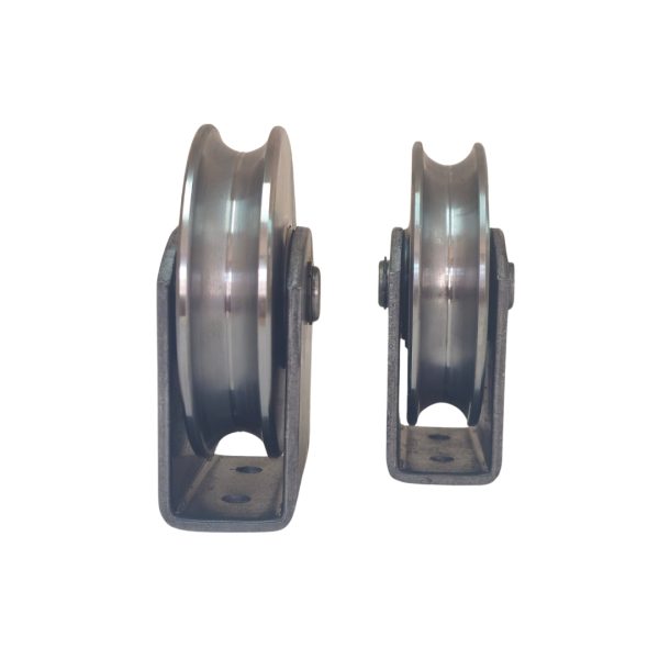 GATE WHEEL SET 100MM RADIUS H/DUTY (S/BKT)